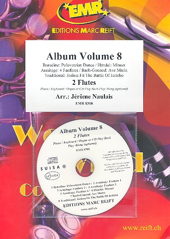 Album vol.8 (+CD)&nbsp;&nbsp;for 2 flutes (piano/keyboard/organ ad lib)&nbsp;&nbsp;2 scores