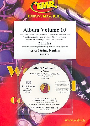 Album vol.10 (+CD)&nbsp;&nbsp;for 2 flutes (piano/keyboard/organ ad lib)&nbsp;&nbsp;2 scores