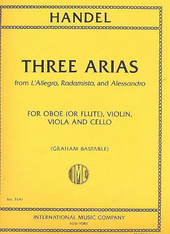 3 Arias  for oboe (flute), violin, viola and cello  score and parts