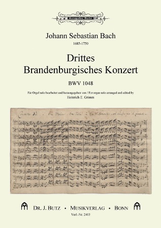 Brandenburgisches Konzert Nr.3 BWV1048&nbsp;&nbsp;für Orgel&nbsp;&nbsp;
