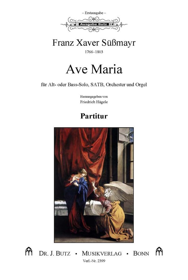 Ave Maria&nbsp;&nbsp;für Alt (Bass), gem Chor, Orchester und Orgel&nbsp;&nbsp;Partitur