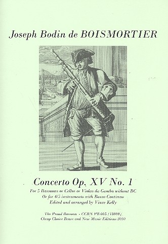 Concerto op.15,1 for 5 bassoons (violas  da gambas) (4-5 instruments and Bc)  score and parts