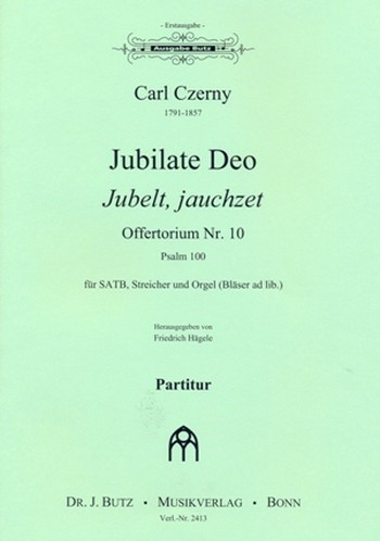 Jubilate Deo  für gem Chor, Streicher und Orgel (Bläser ad lib)  Partitur