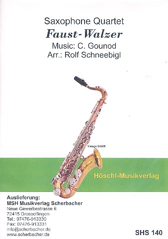 Faust-Walzer für 4 Saxophone  (SATBar)  Partitur und Stimmen