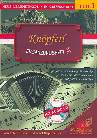 Knöpferl Band 1 Ergänzungsheft 2 (+CD)  für Steirische Harmonika in Griffschrift  