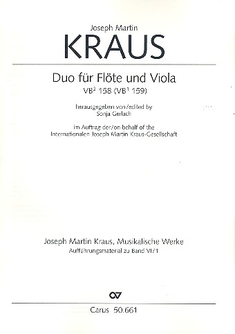 Duo VB²158 (VB1/159) für Flöte und Viola&nbsp;&nbsp;2 Spielpartituren&nbsp;&nbsp;