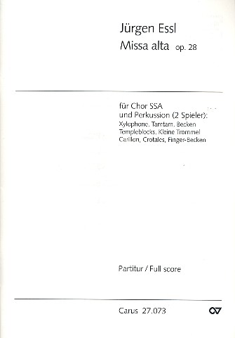 Missa alta op.28 für Frauenchor und  Percussion (2 Spieler)  Partitur