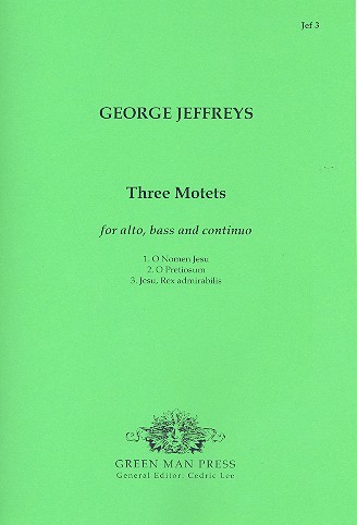 3 Motets for alto, basso and Bc  score and parts  