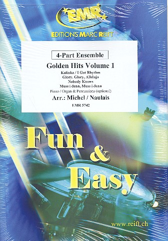 Golden Hits Band 1: für 4-stimmiges Ensemble&nbsp;&nbsp;(Klavier/Orgel und Percussion ad lib)&nbsp;&nbsp;Partitur und Stimmen