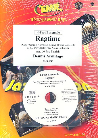Ragtime (+CD):&nbsp;&nbsp;für 4-stimmiges Ensemble (Klavier/Orgel und Percussion ad lib)&nbsp;&nbsp;Partitur und Stimmen