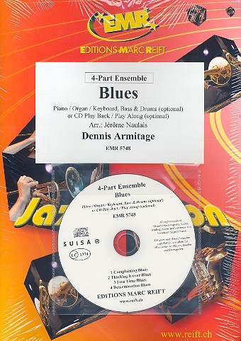 Blues (+CD): für 4-stimmiges Ensemble  (Klavier/Orgel und Percussion ad lib)  Partitur und Stimmen