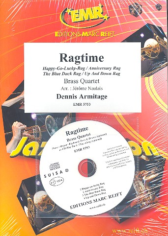 Ragtime (+CD): für 4 Blechbläser&nbsp;&nbsp;(Klavier/Orgel und Percussion ad lib)&nbsp;&nbsp;Partitur und Stimmen