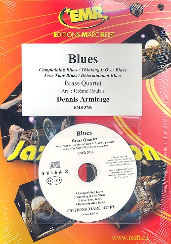 Blues (+CD)  für 4 Blechbläser (Klavier/Orgel und Percussion ad lib)  Partitur und Stimmen