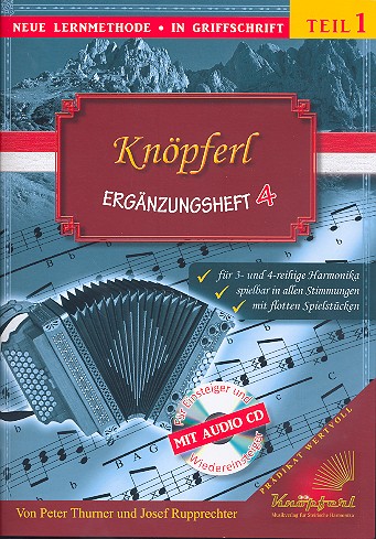 Knöpferl Band 1 Ergänzungsheft 4 (+CD)  für Steirische Harmonika in Griffschrift  