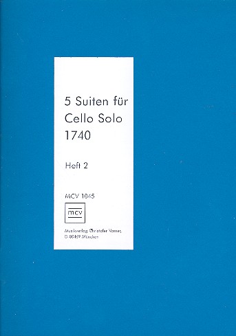 5 Suiten von 1740 Band 2 (Nr.4-5)  für Violoncello  