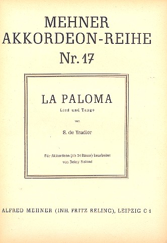 La Paloma  für Akkordeon  