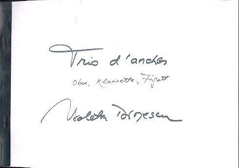 Trio d'anches für Oboe, Klarinette  und Fagott  Partitur
