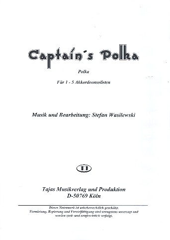 Captain's Polka für 1-5 Akkordeons  und Bass (Bariton)  Stimmen