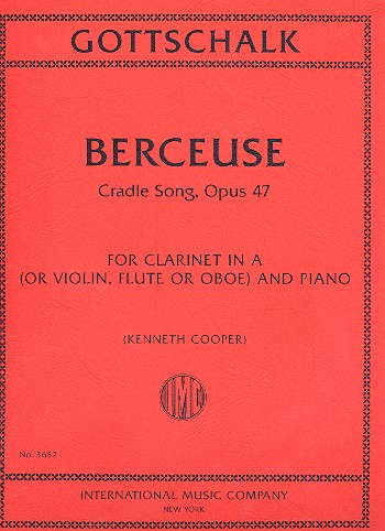 Berceuse op.47  for clarinet in A (violin/flute/oboe) and piano  
