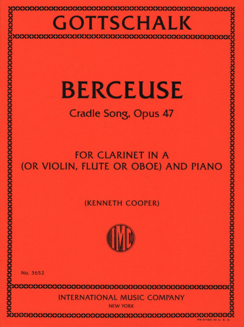Berceuse op.47  for clarinet in A (violin/flute/oboe) and piano  