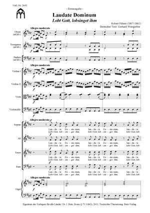 Laudate Dominum  für gem Chor, Streicher und Orgel  Partitur