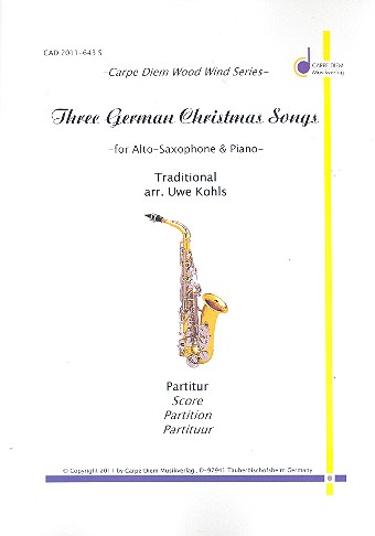 3 German Christmas Songs  for alto saxophone and piano  