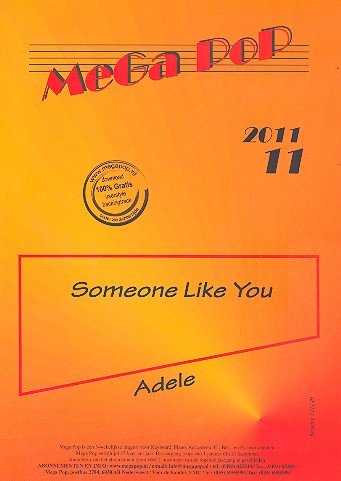 Someone like You&nbsp;&nbsp;für Klavier (mit Text und Akkorden)&nbsp;&nbsp;
