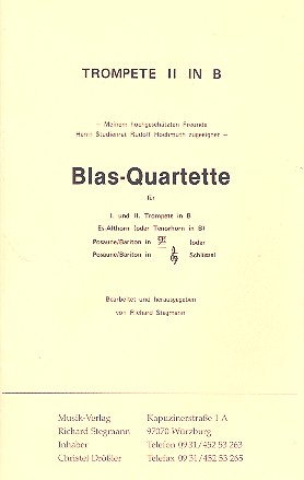 Blas-Quartette für 4 Blechbläser  Trompete 2  