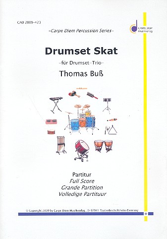 Drumset Skat für 3 Schlagzeugee  Partitur und Stimmen  