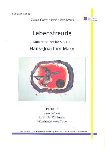 Lebensfreude für 4 Saxophone (SATBar)  Partitur und Stimmen  