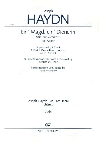 Ein' Magd ein' Dienerin Hob.XXIIId:1&nbsp;&nbsp;für Sopran und Instrumente&nbsp;&nbsp;Viola