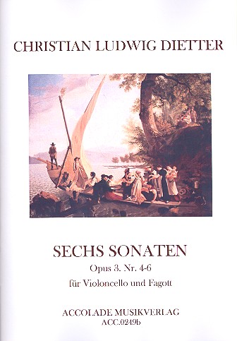 6 Sonaten op.3 Band 2 (Nr.4-6)  für Fagott und Violoncello  Partitur und Stimmen