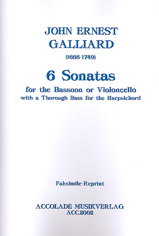 6 Sonaten für Fagott (Violoncello)  und obligates Cembalo  Faksimile