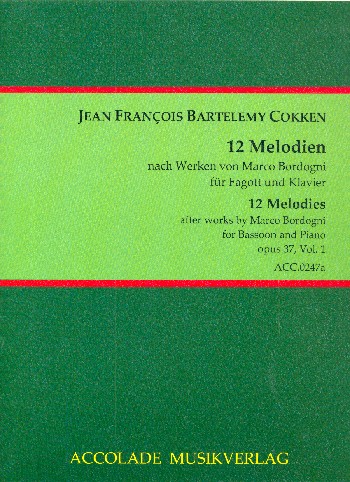 12 Melodien nach Werken von  Marco Bordogni op.37 Band 1  (Suite 1) für Fagott und Klavier