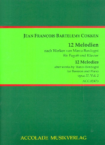 12 Melodien nach Werken von  Marco Bordogni op.37 Band 2  (Suite 2) für Fagott und Klavier