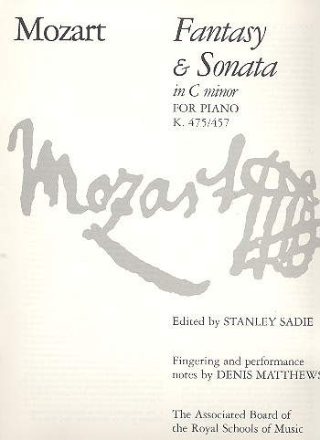 Fantasy and Sonata c minor KV475/457&nbsp;&nbsp;for piano&nbsp;&nbsp;