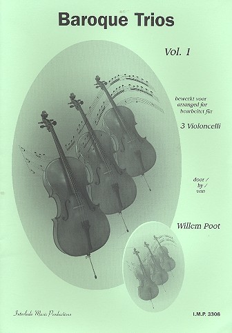 Baroque Trios Band 1  für 3 Violoncelli  Partitur und Stimmen