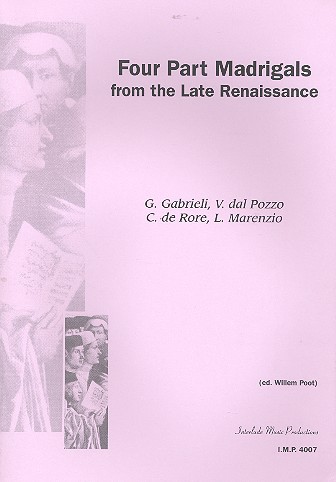 4-Part Madrigals from the late Renaissance  for mixed chorus a cappella  score
