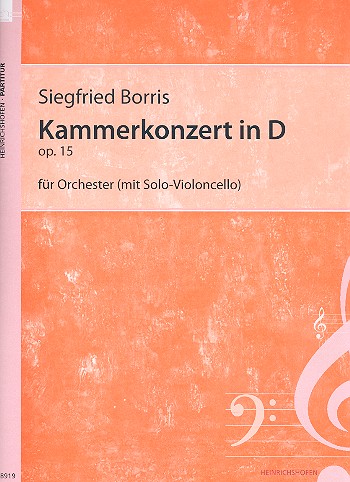 Kammerkonzert in D op.15 für Orchester  Faksimile  