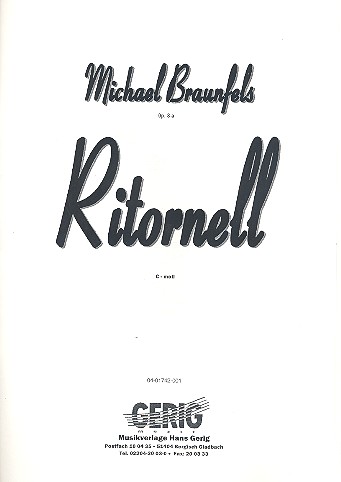 Ritornell c-Moll op.8a  für Klavier  