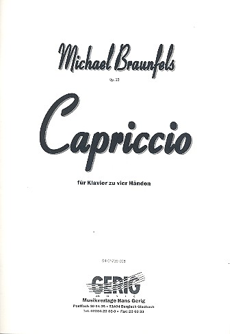 Capriccio op.23  für Klavier zu 4 Händen  