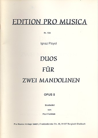 Duos op.8 für 2 Mandolinen