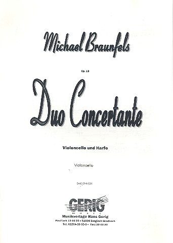 Duo Concertante op.18  für Violoncello und Harfe  