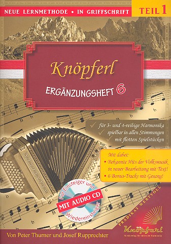 Knöpferl Ergänzungsheft 6 (+CD)  für Steirische Harmonika in Griffschrift  