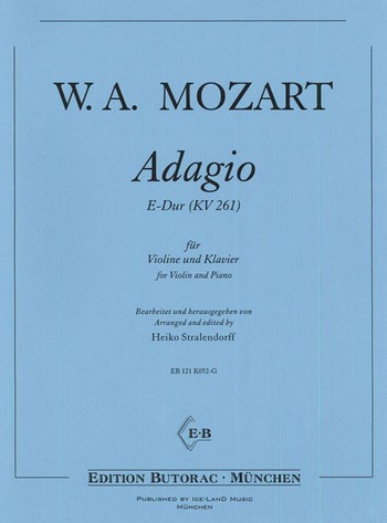 Adagio E-Dur KV261  für Violine und Klavier  
