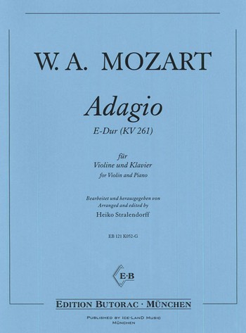 Adagio E-Dur KV261&nbsp;&nbsp;für Violine und Klavier&nbsp;&nbsp;