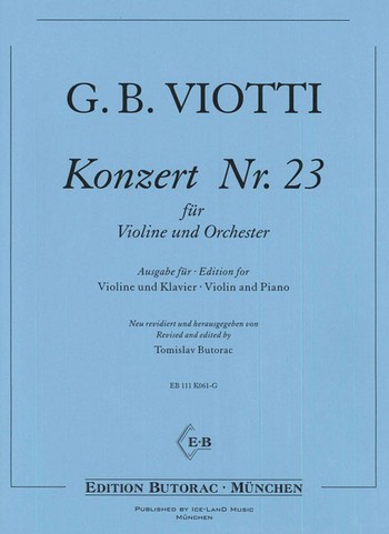 Konzert Nr.23 für Violine und Orchester  für Violine und Klavier  