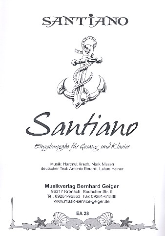 Santiano  für Klavier (Gesang/Gitarre)  