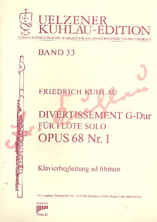 Divertissement G-Dur op.68,1 für  Flöte solo (Klavier ad lib)  