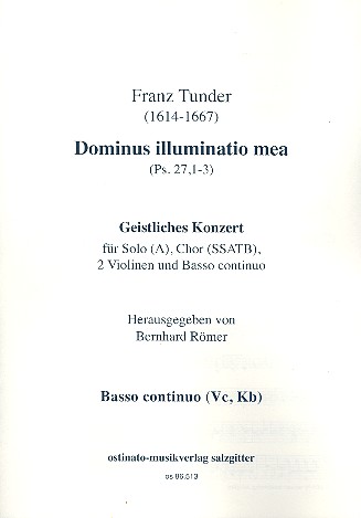 Dominus illuminatio mea für Alt, gem Chor,  2 Violinen und Bc  Violoncello/Kontrabass/Basso continuo